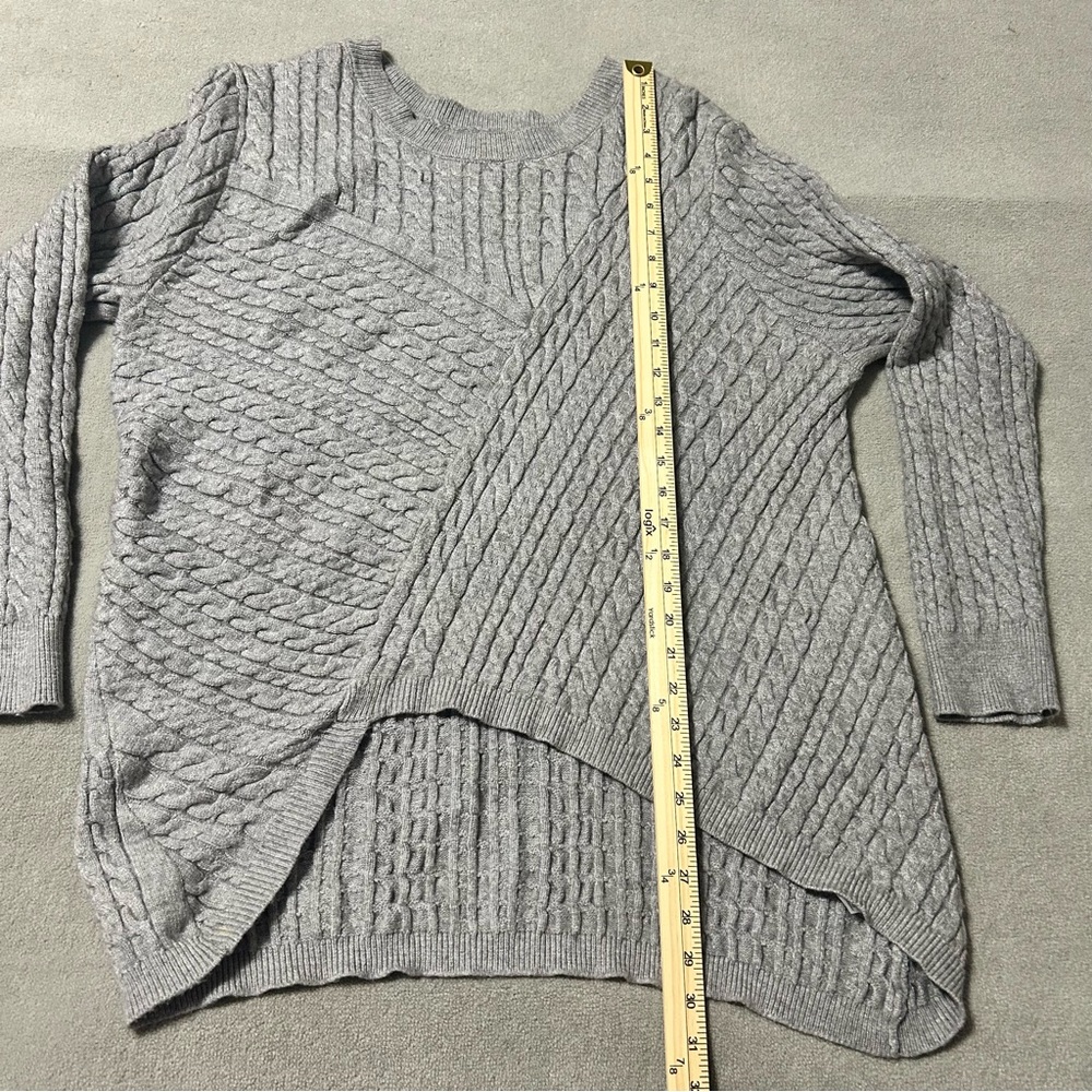 Evolution By Cyrus Gray Cable Knit Pullover Sweat… - image 8